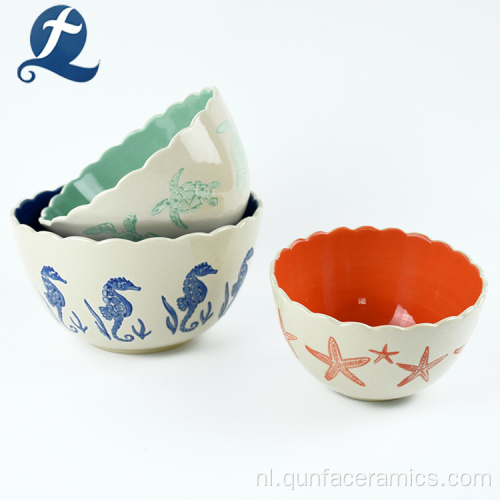 Factory Direct Sale Creative Gedrukt Keramische Snack Bowl